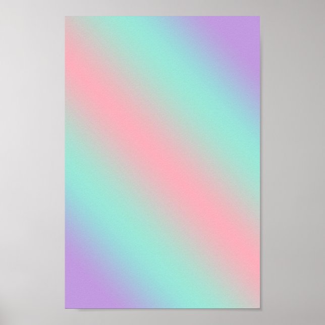 Prismatischer pastellrosa Minze lila Traumverlauf Poster (Vorne)
