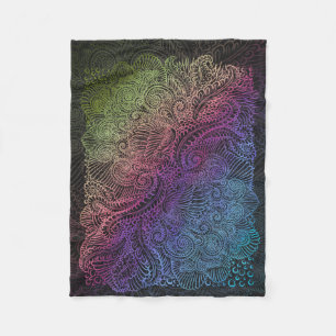 Prismatischer Swirl Rainbow Fraktal Feather Art Fleecedecke