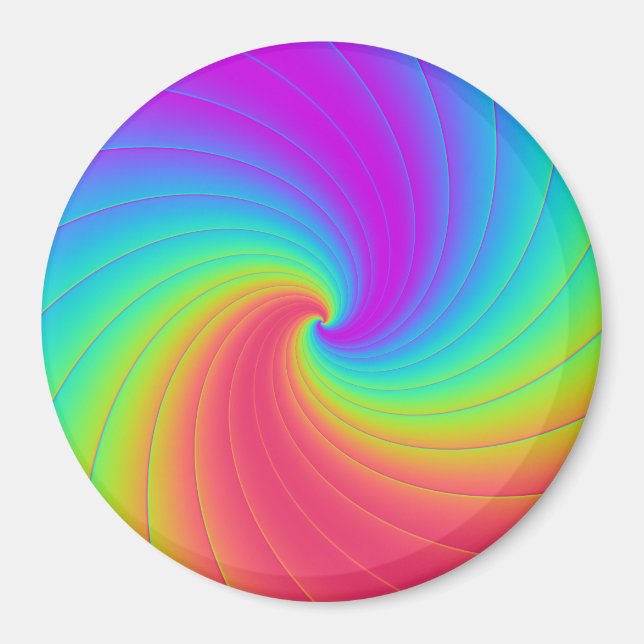 Prismatischer Trippy Rainbow Spiral Whirl Swirl Ar Magnet (Vorne)