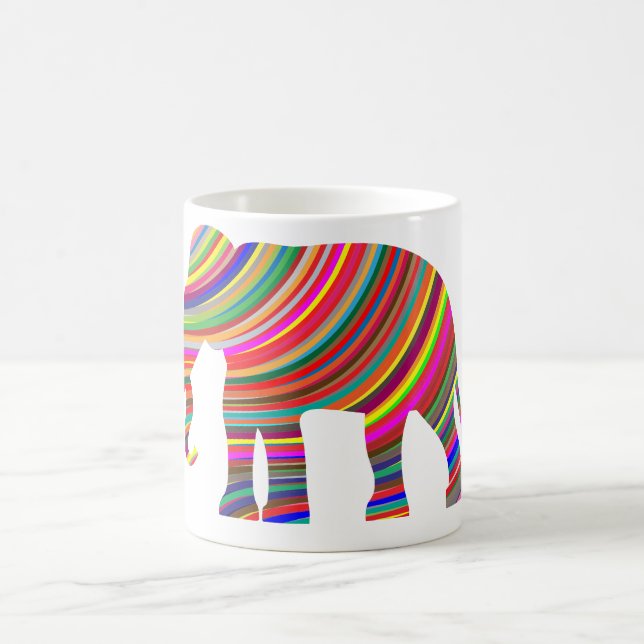 Prismatischer Waves Elephant Coffee Tasse (Mittel)