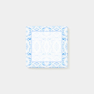 Prismatisches Blau-Weiß-Abstraktes Acryl-Kunstwerk Post-it Klebezettel