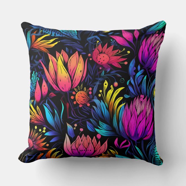 Prismatisches Petalscape Botanisch Kissen (Vorderseite)