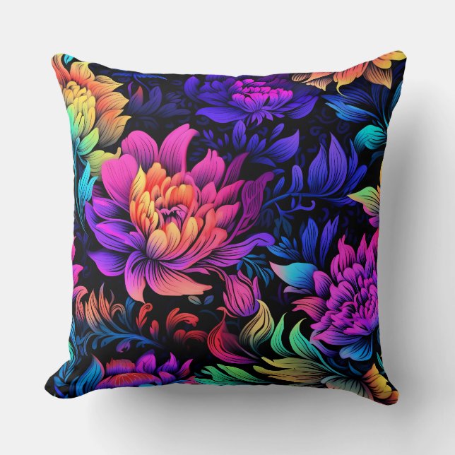 Prismatisches Petalscape Botanisch Kissen (Vorderseite)