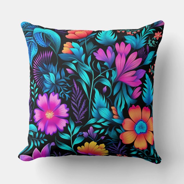 Prismatisches Petalscape Botanisch Kissen (Vorderseite)