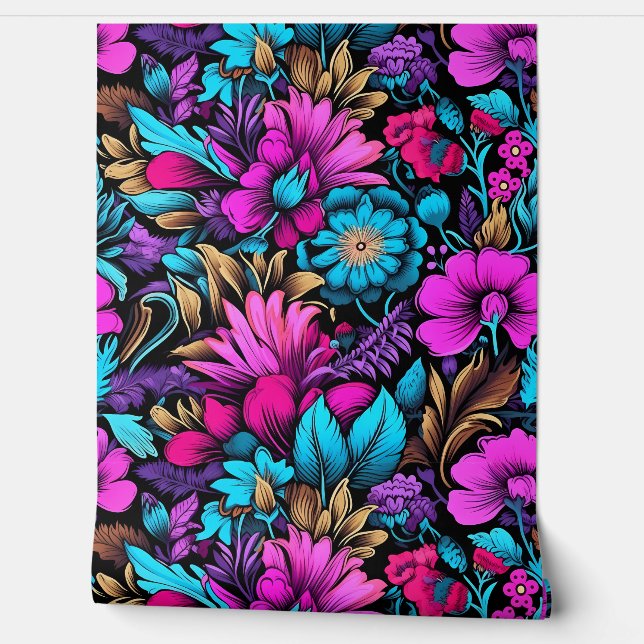 Prismatisches Petalscape Botanisch Tapete (Abrollen)