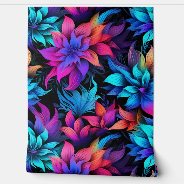 Prismatisches Petalscape Botanisch Tapete (Abrollen)