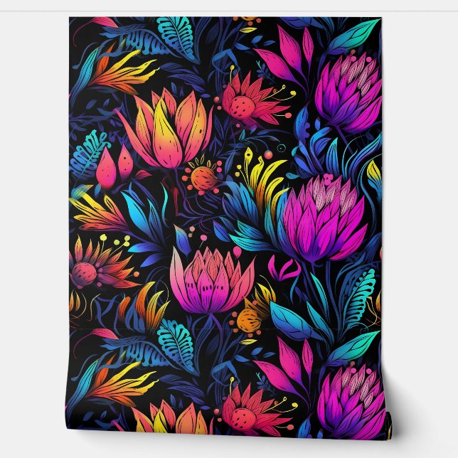 Prismatisches Petalscape Botanisch Tapete (Abrollen)