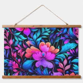 Prismatisches Petalscape Botanisch Wandteppich Mit Holzrahmen