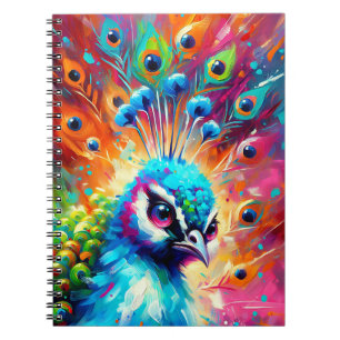 Prismatisches Pfauen-Eleganz-Notizbuch Notizblock