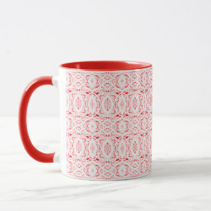 Prismatisches Rot-Weiß-Abstraktes Acryl-Kunstwerk Tasse