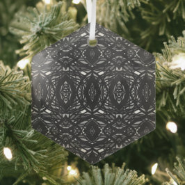 Prismatisches Schwarz-Weiß-Abstraktes Acryl-Kunstw Ornament Aus Glas