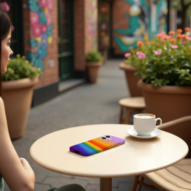 Prismenfluss - Wavy Pastel Rainbow Gradient Case-Mate iPhone Hülle (Wavy Pastel Flow. Artistic elegance meets urban style. Protect your phone with serene pastels.)