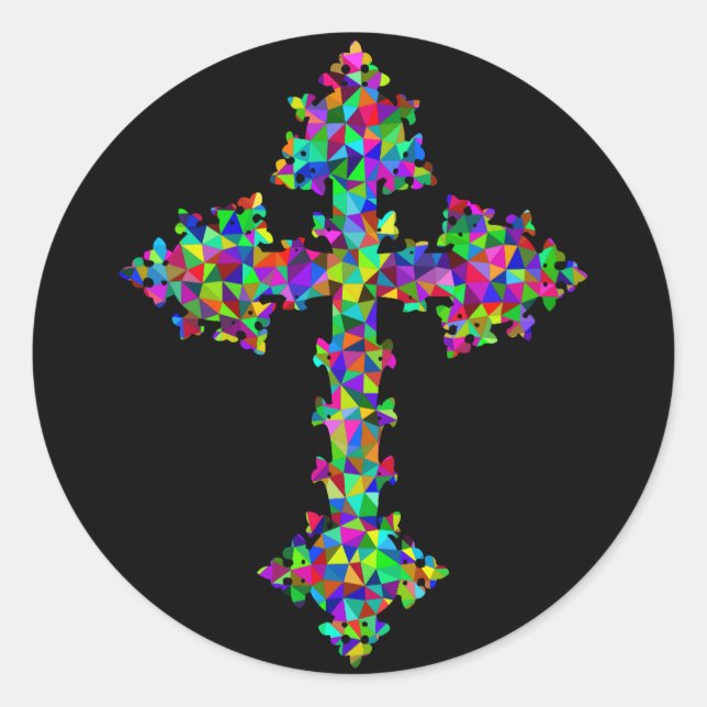 Prismenkreuzkleber Runder Aufkleber (Vorderseite)