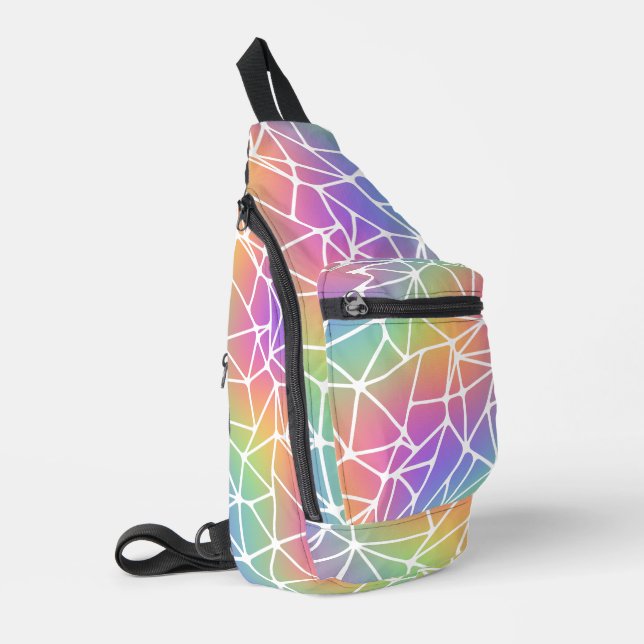 Prismennetz - Regenbogengewebe: Crossbody Bag (Linke Seite)