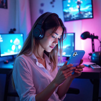 Prismenpuls - Vaporwave Gradient Vibe iPhone 16 Hülle