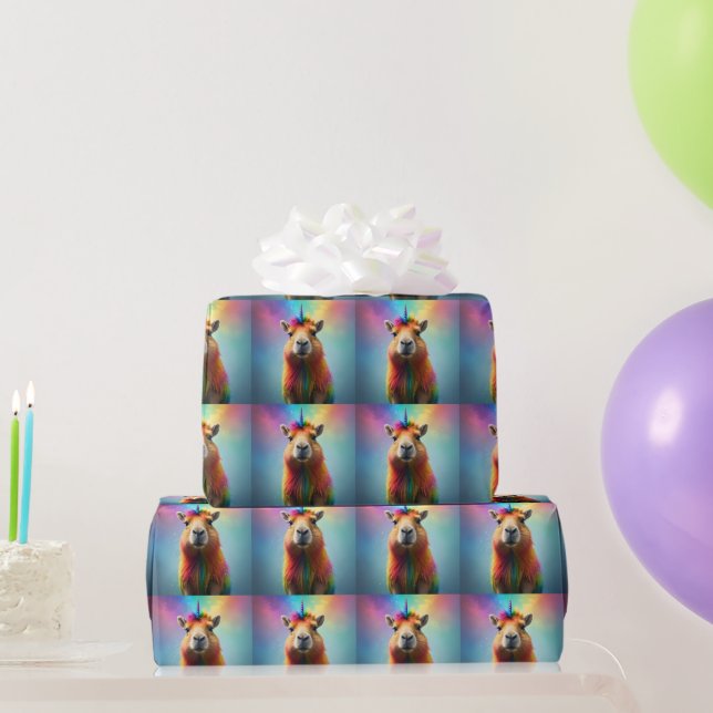 Prismhorn: Der Regenbogen Capybaraicorn Geschenkpapier (Partygeschenke)