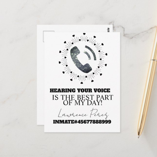 Prison Cards Long Distance Phone Calls Postkarte (Vorderseite/Rückseite Beispiel)