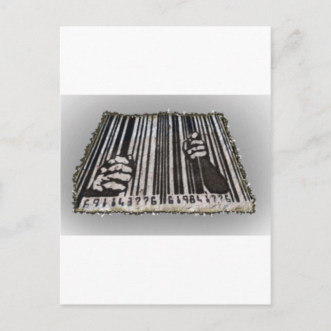 PRISON JAIL BAR CODE POSTKARTE (Vorderseite)