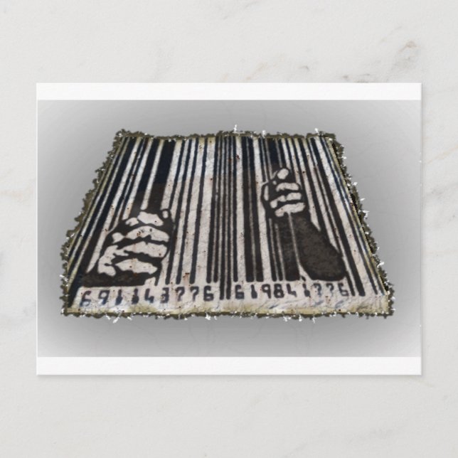 PRISON JAIL BAR CODE POSTKARTE (Vorderseite)
