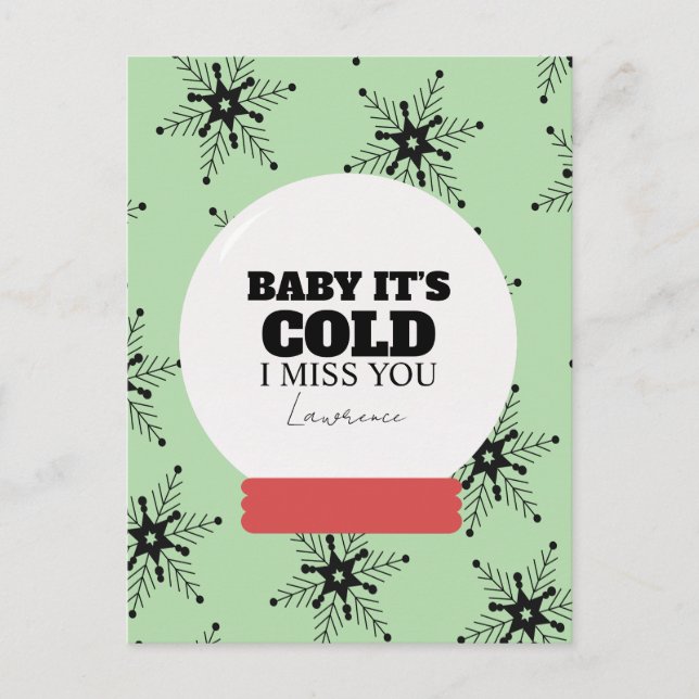 Prison Long Distance Winter Christmas Snowglobe  Postkarte (Vorderseite)