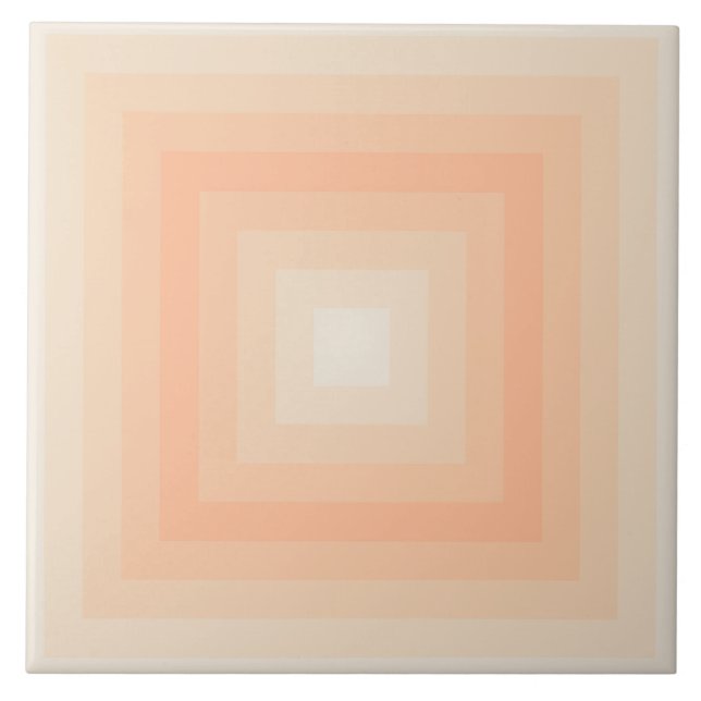 Pristine Fuzzy Peach Squares Keramik Tile Fliese (Vorderseite)