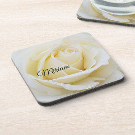 Pristine White Rose Nah-Up Foto Getränkeuntersetzer