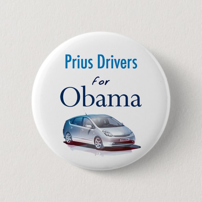 Prius Fahrer für Obama-Knopf Button (Vorderseite)