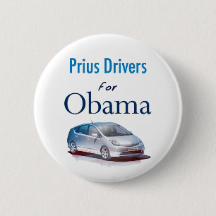 Prius Fahrer für Obama-Knopf Button