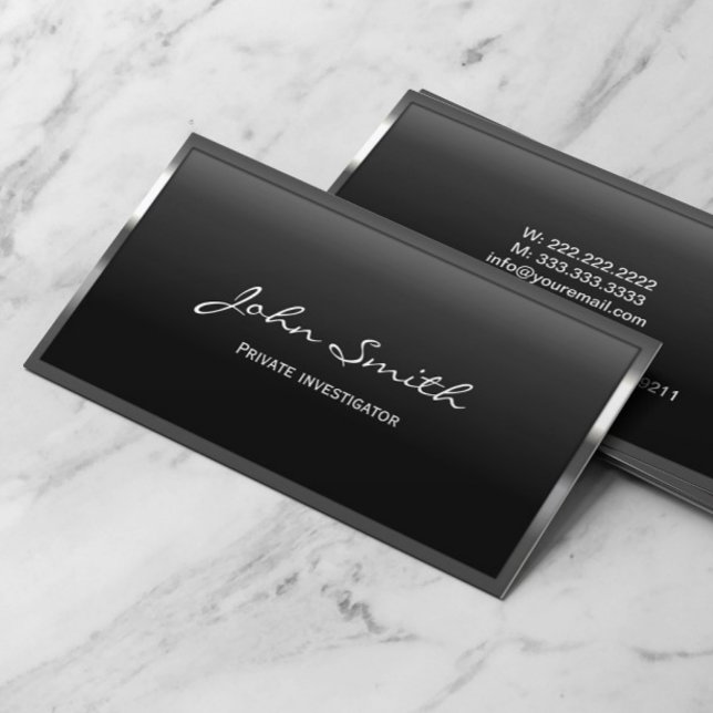Privatdetektiv Coole Metallgrenze Visitenkarte (Von Creator hochgeladen)