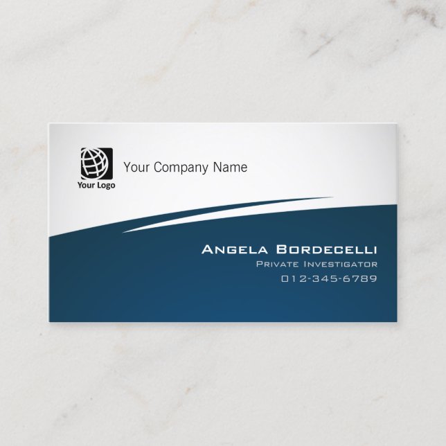 Private Ermittler Business Card Simple Zig Zag Visitenkarte (Vorderseite)