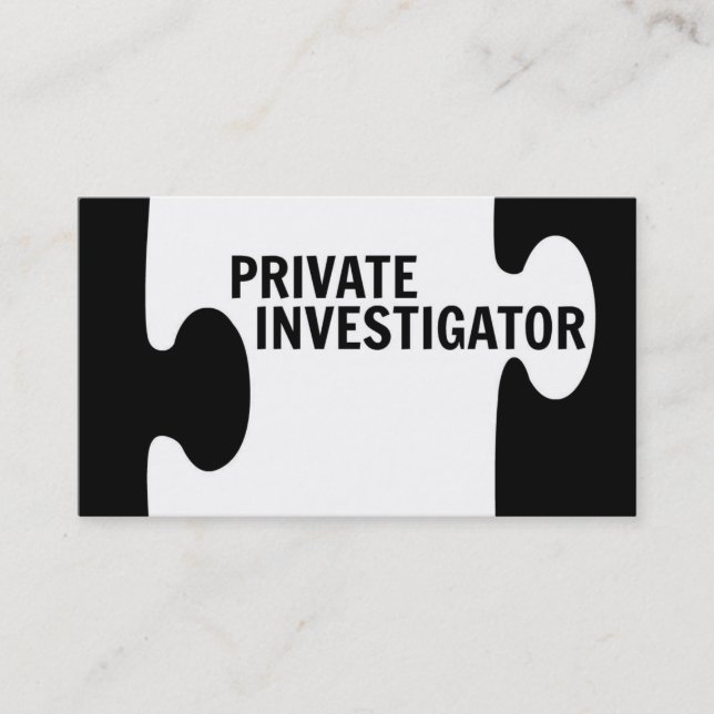 Private Ermittler Puzzle Piece Business Card Visitenkarte (Vorderseite)