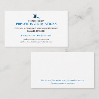 Private Ermittlungen | Detektiv Professional  Visitenkarte