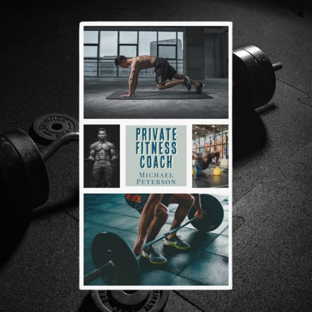 Private Fitness Coach Nutrition Gym Business Card Visitenkarte (Von Creator hochgeladen)