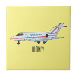 Private jet cartoon illustration fliese