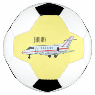 Private jet cartoon illustration fußball