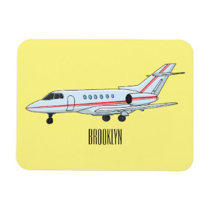 Private jet cartoon illustration magnet