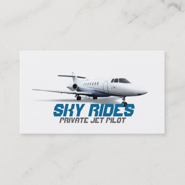 Private Jet Flugzeug Pilot Business Card verkaufen Visitenkarte (Vorderseite)