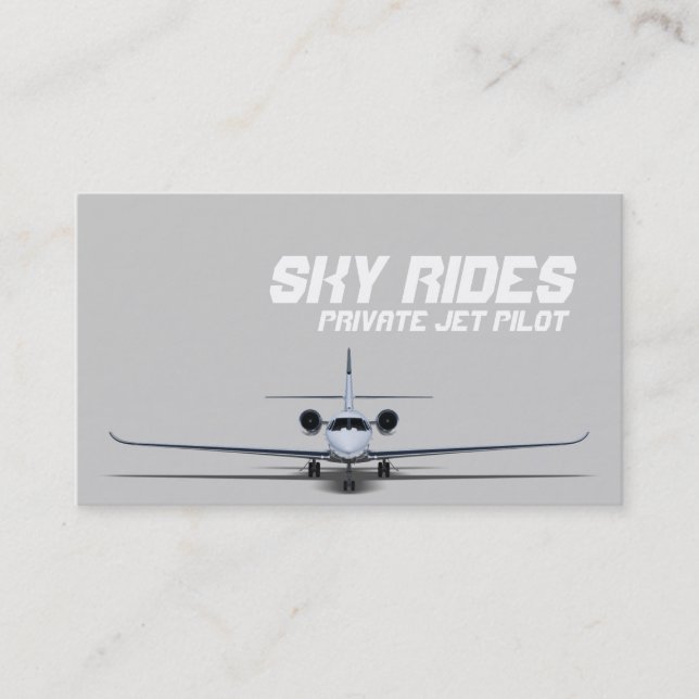 Private Jet Flugzeug Pilot Business Card verkaufen Visitenkarte (Vorderseite)