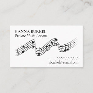 Private Music Lessons Business Card Visitenkarte