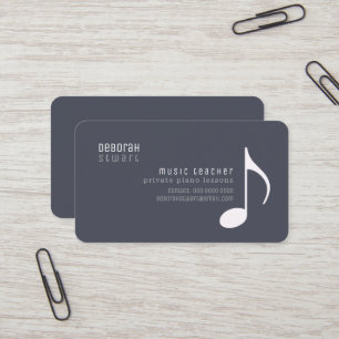 Private Musiklehrer Unterricht lead-grau Visitenkarte