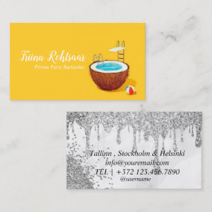 Private Party Barkeeper Business Card Visitenkarte