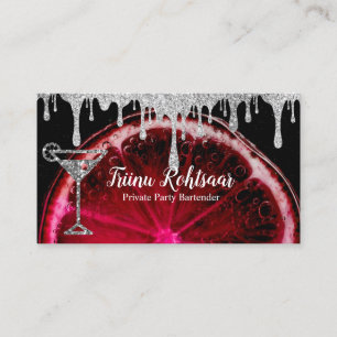 Private Party Bartender Business Card Visitenkarte