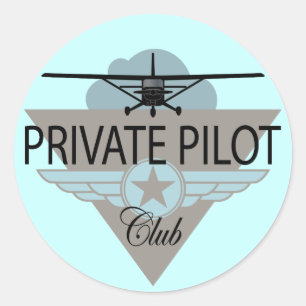 Private Pilot Club Runder Aufkleber