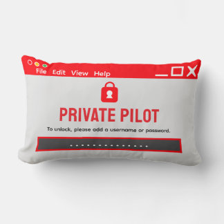 Private Pilot “Password Required” Throw Pillow Lendenkissen
