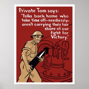 Private Tom — Zweiter Weltkrieg Poster