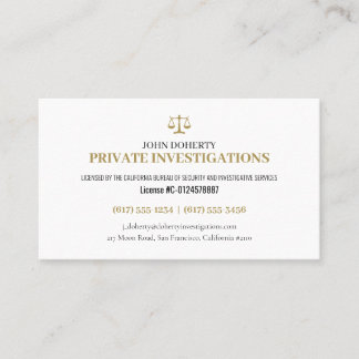 Private Untersuchungen | Detective Beruflich Bu Visitenkarte
