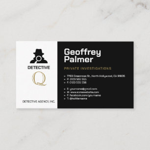Private Untersuchungen Detektiv Beruflich Visitenkarte