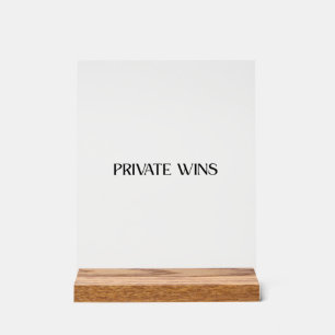 Private Wins Holz- und Acryl-Schreibtischschild Acrylschild