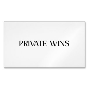 Private Wins Minimalistisches Geschäft Magnetische Visitenkarte