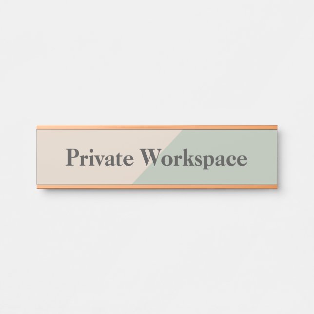 Private Workspace Office Boundary Türschild (Vorderseite )